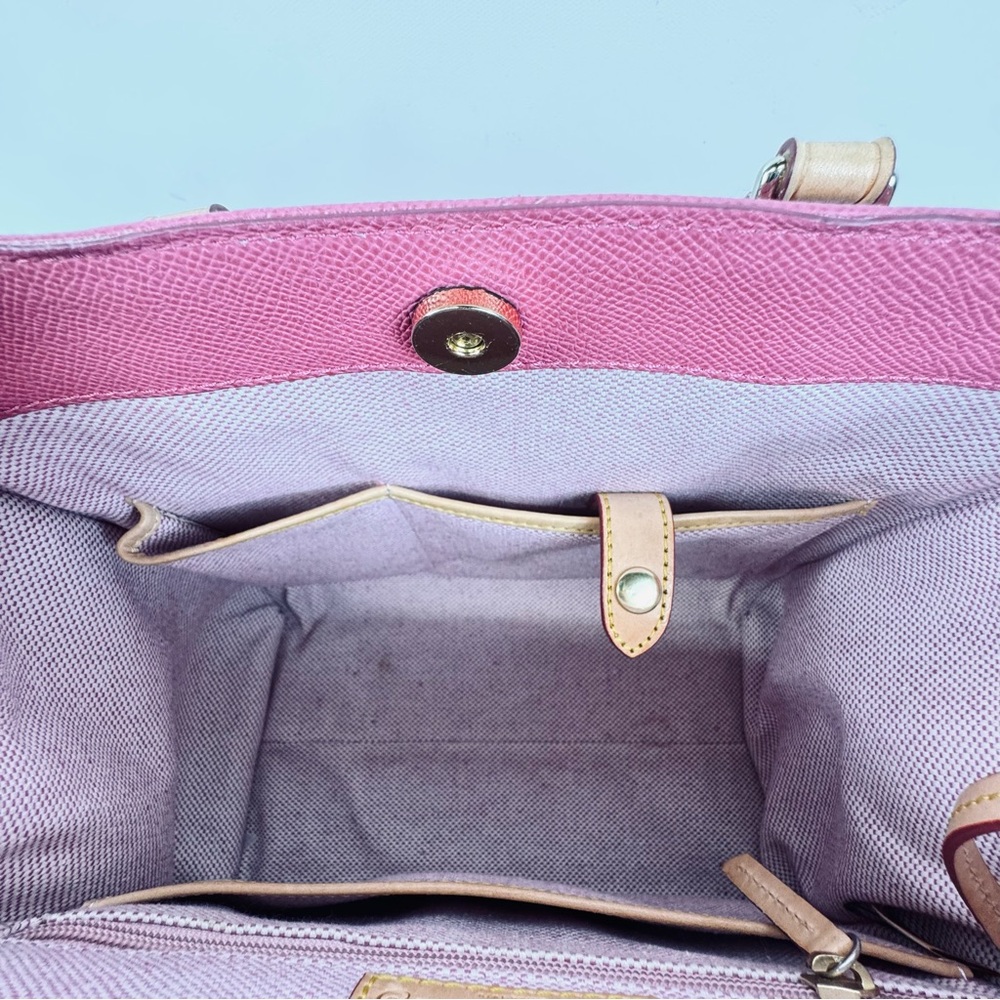 Dooney & Bourke Pink Pebbled Leather Janine Satchel Top Handle w crossbody strap - Picture 8 of 16